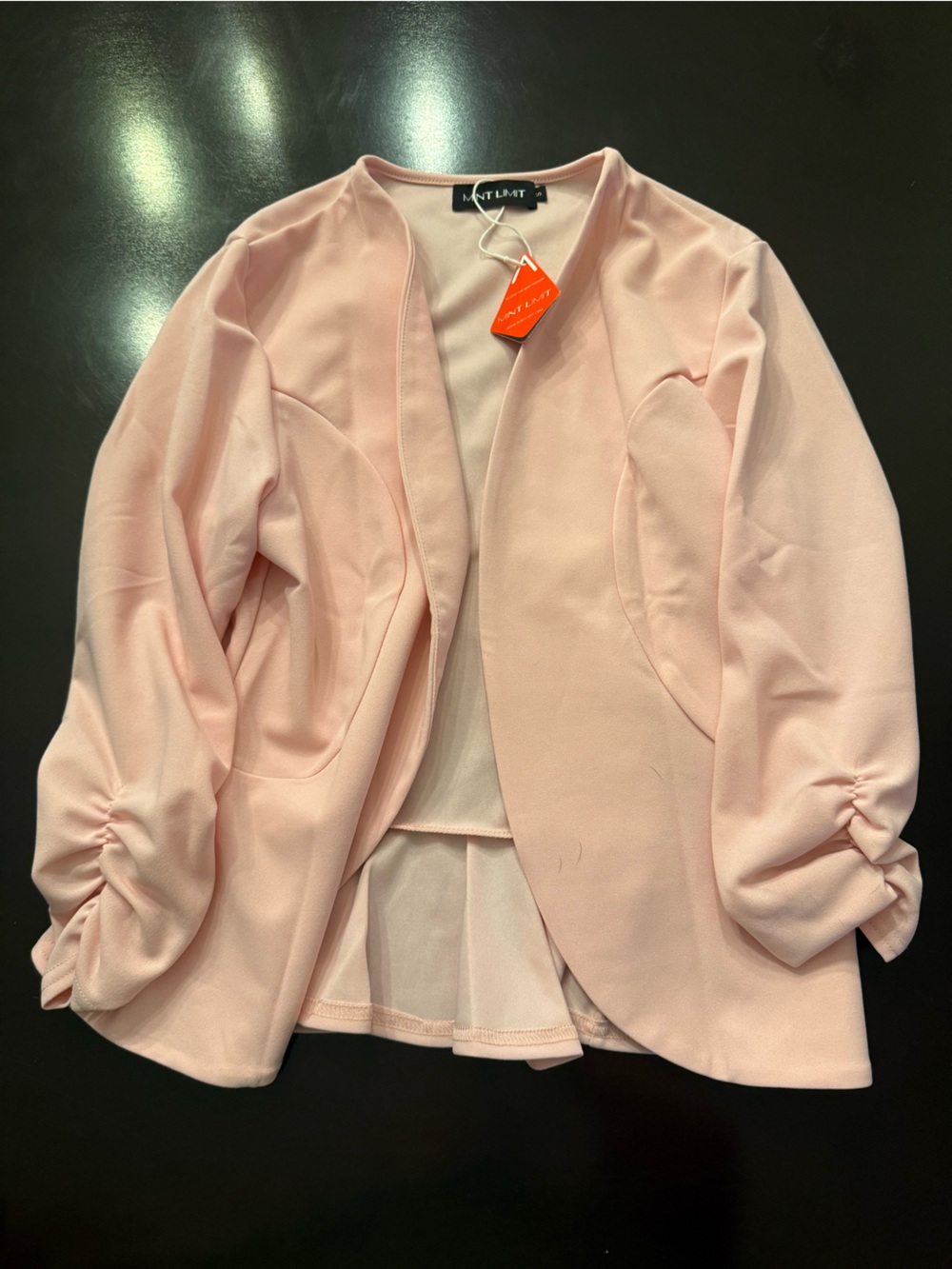 Women's Blush Pink Puff-Sleeve Jacket